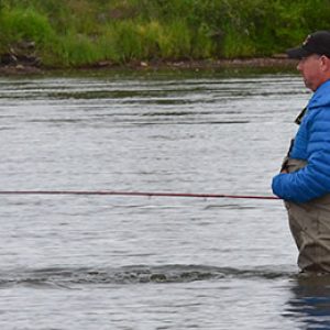 Swinging a fly for King Salmon on the Nushagak River in Alaska.