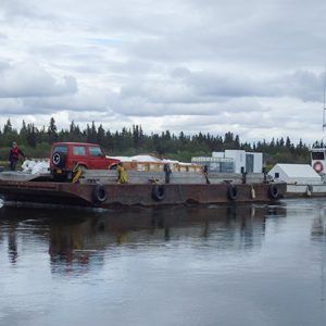 barging supplies up the nushagak river to the aksa camp